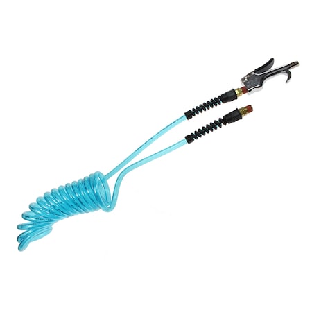 Coilhose Pneumatics 600-S Blow Gun & PU14-25B-T Coiled Hose 600-PU25B-T